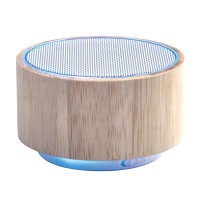 Bluetooth-Lautsprecher Tokio mit Bambus-Gehäuse und LED-Beleuchtung